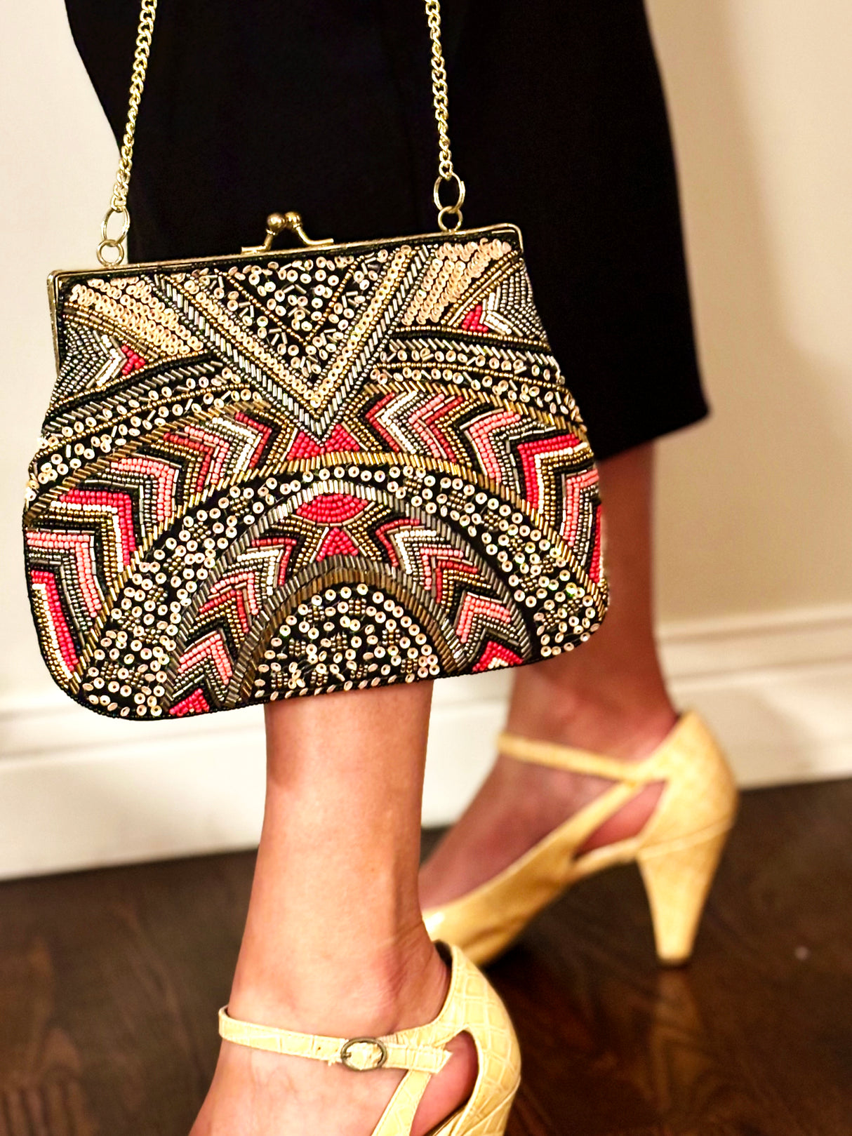 Vintage Sequins Beaded Clutch