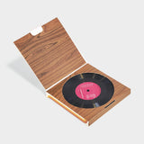 Set of 6 vinyl record-looking coasters.