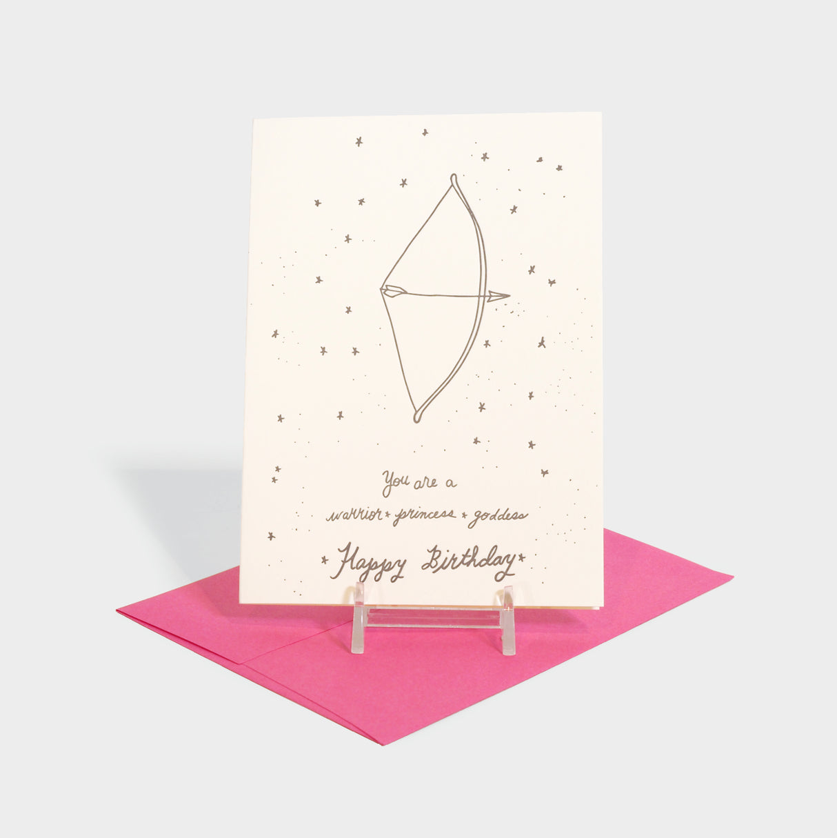 Letterpress greeting card with Sagittarius. "The Archer" constellation motif.