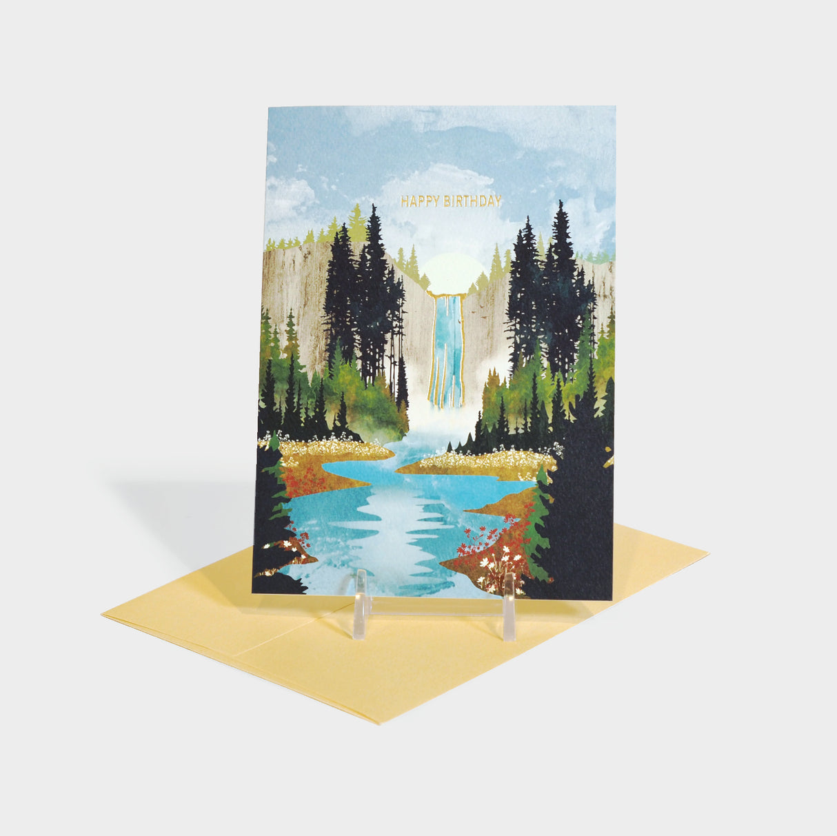 Waterfall Vista Greeting Card