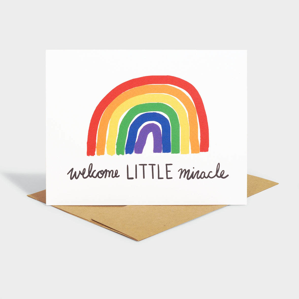 Welcome Little Miracle Rainbow Baby Card