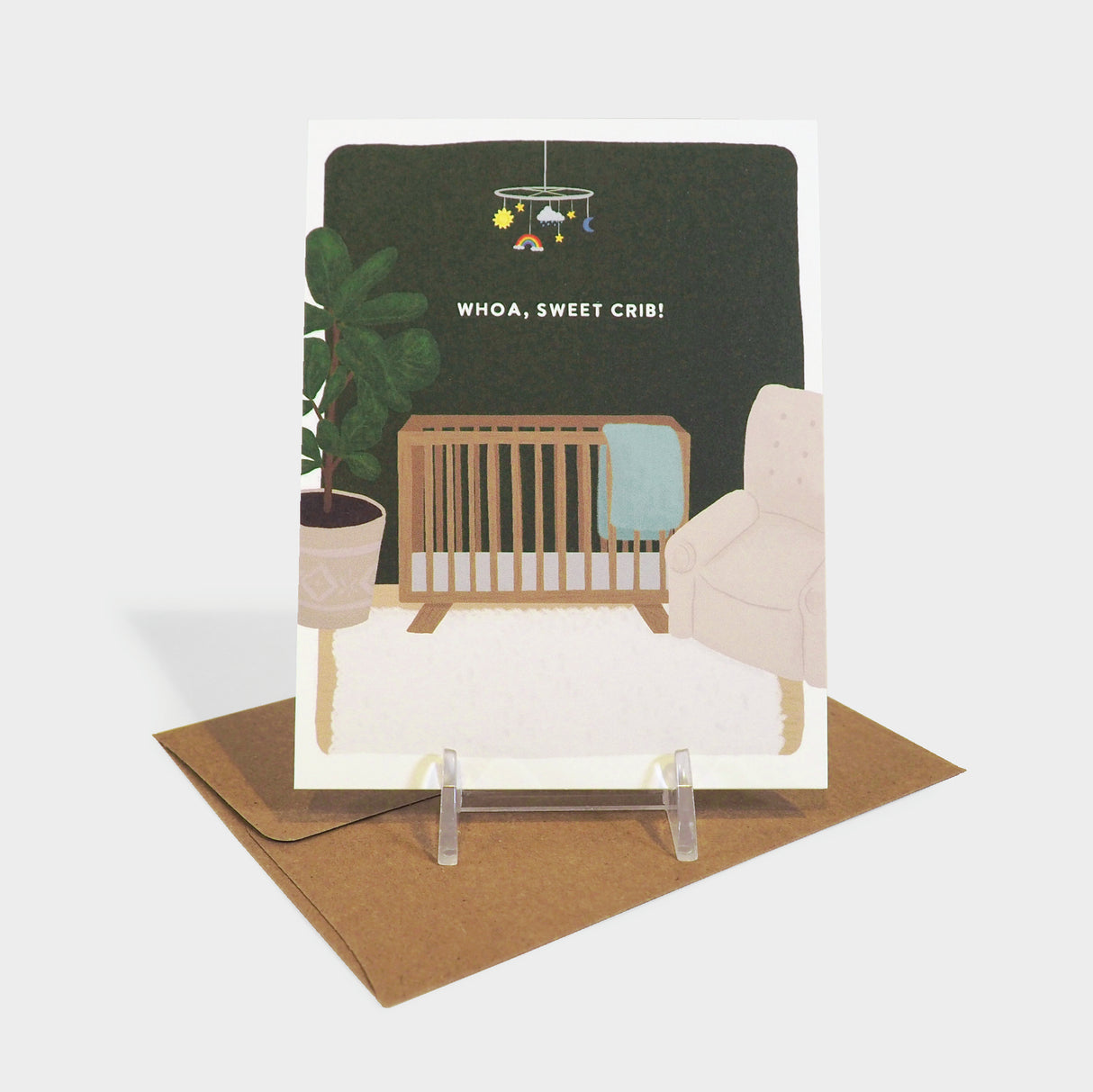 Whoa Sweet Crib Baby Card