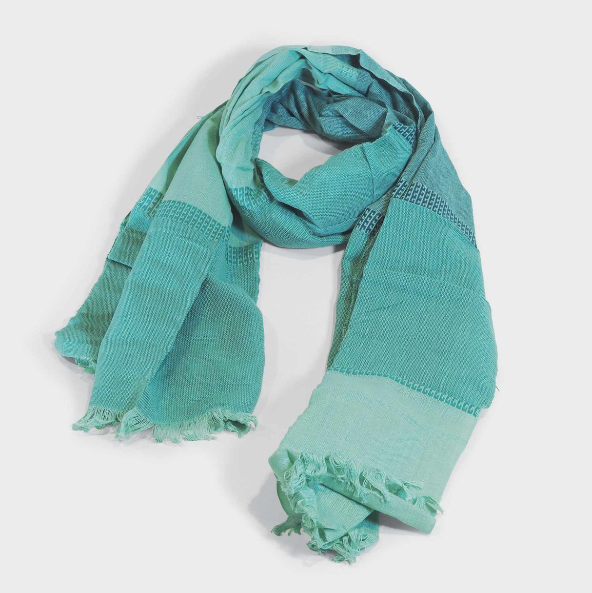 Woven Block Scarf in Ocean