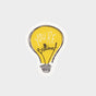 Die-cut vinyl sticker with a light bulb illustration. Text reads, "You're brilliant".