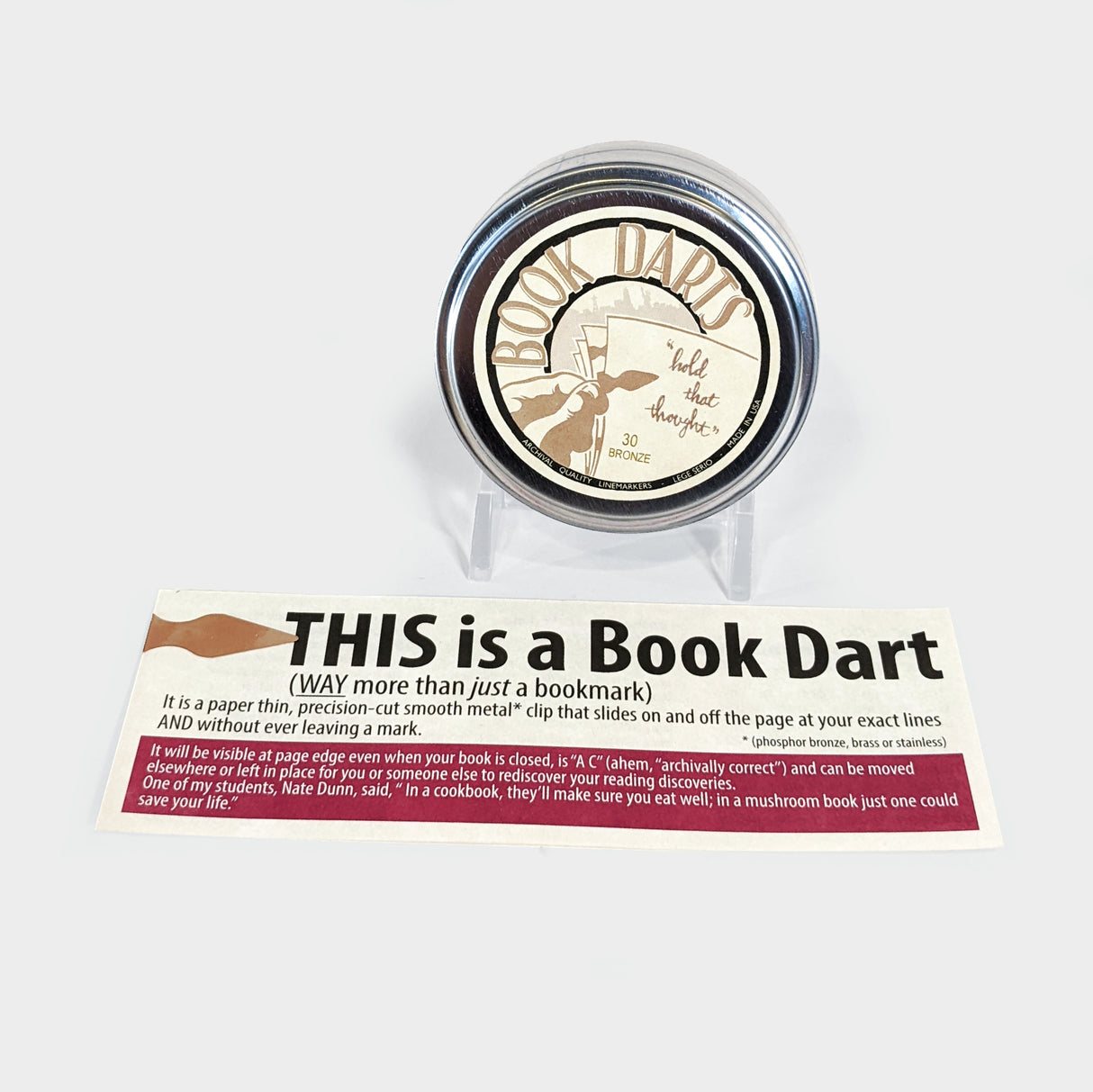 Bronze Book Darts in Tin