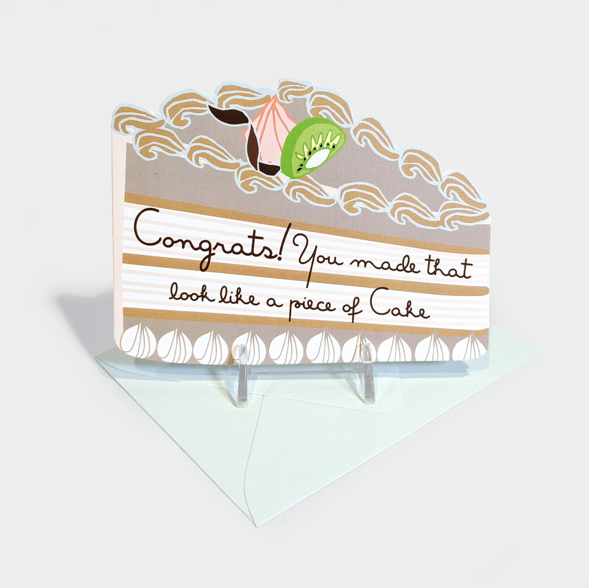 Congrats! Piece Of Cake Die Cut Greeting Card