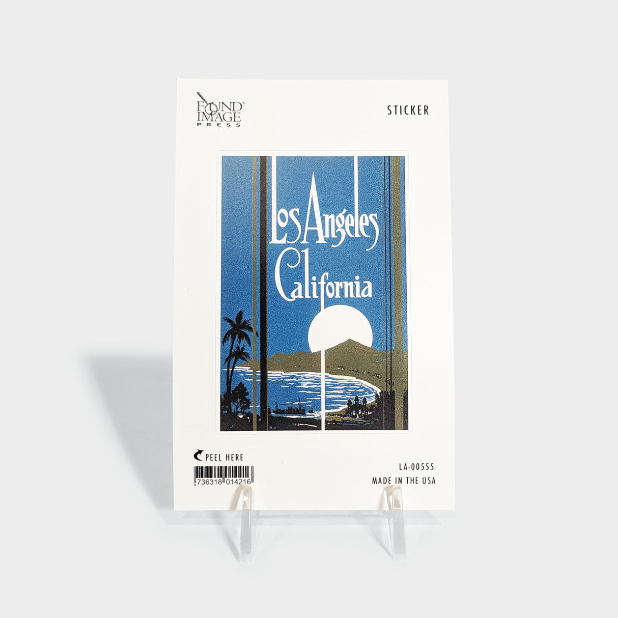 Los Angele Travel Poster Blue Palms Sticker