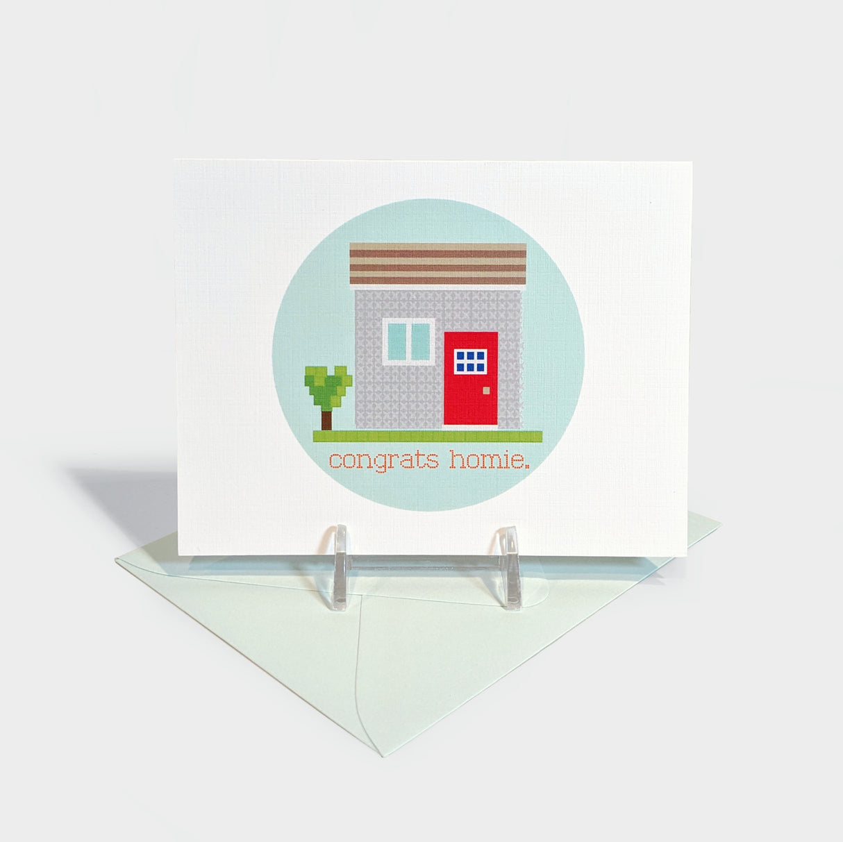 New Home Cross Stitch Congrats Homie Greeting Card