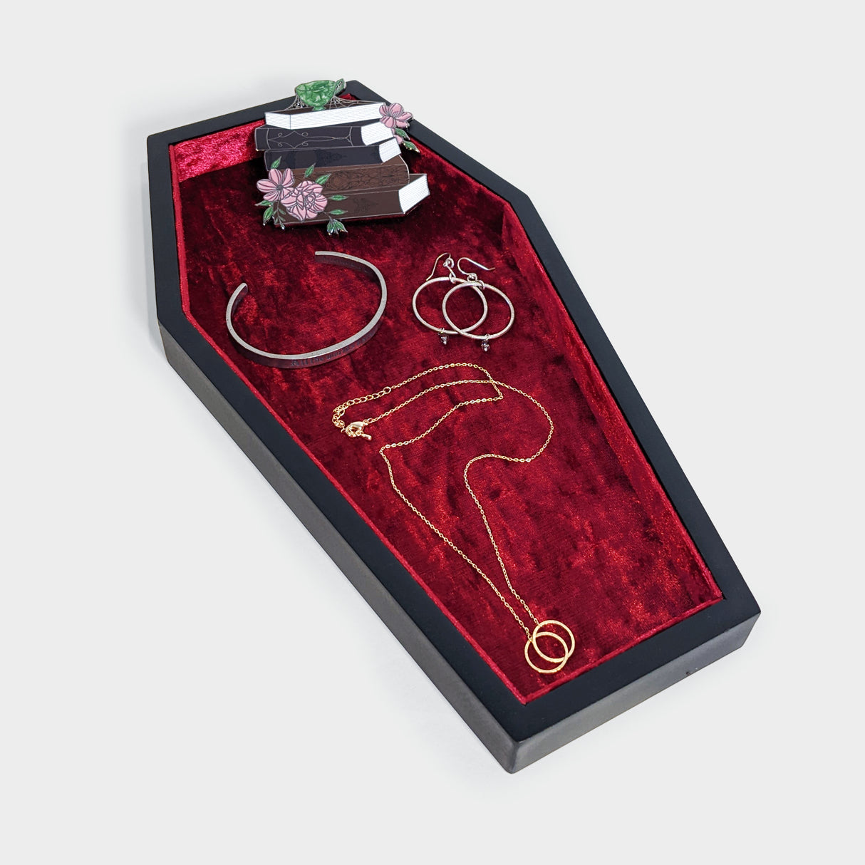 Red Velvet Coffin Trinket Box